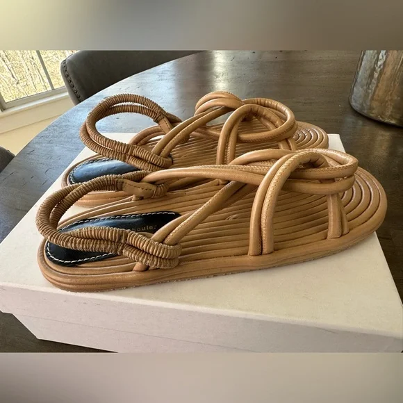 New $595 Proenza Schouler Cable Sandals Khaki Size 39 EU / 9 US New In Box - Picture 4 of 11